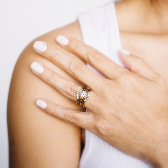 Chevron Diamond Guard Ring-Ring Guard-Ashley Schenkein Jewelry Design