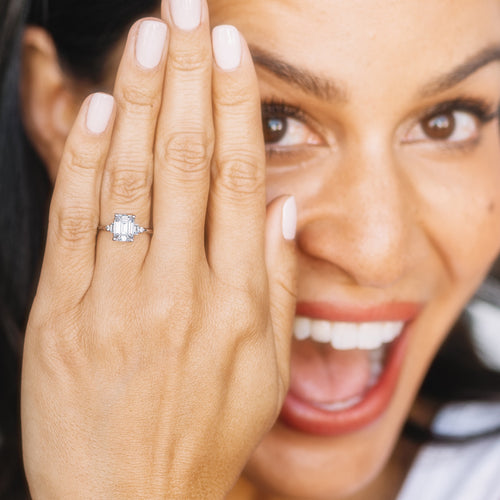 The Emerald Cut and Baguette Diamond Engagement Ring