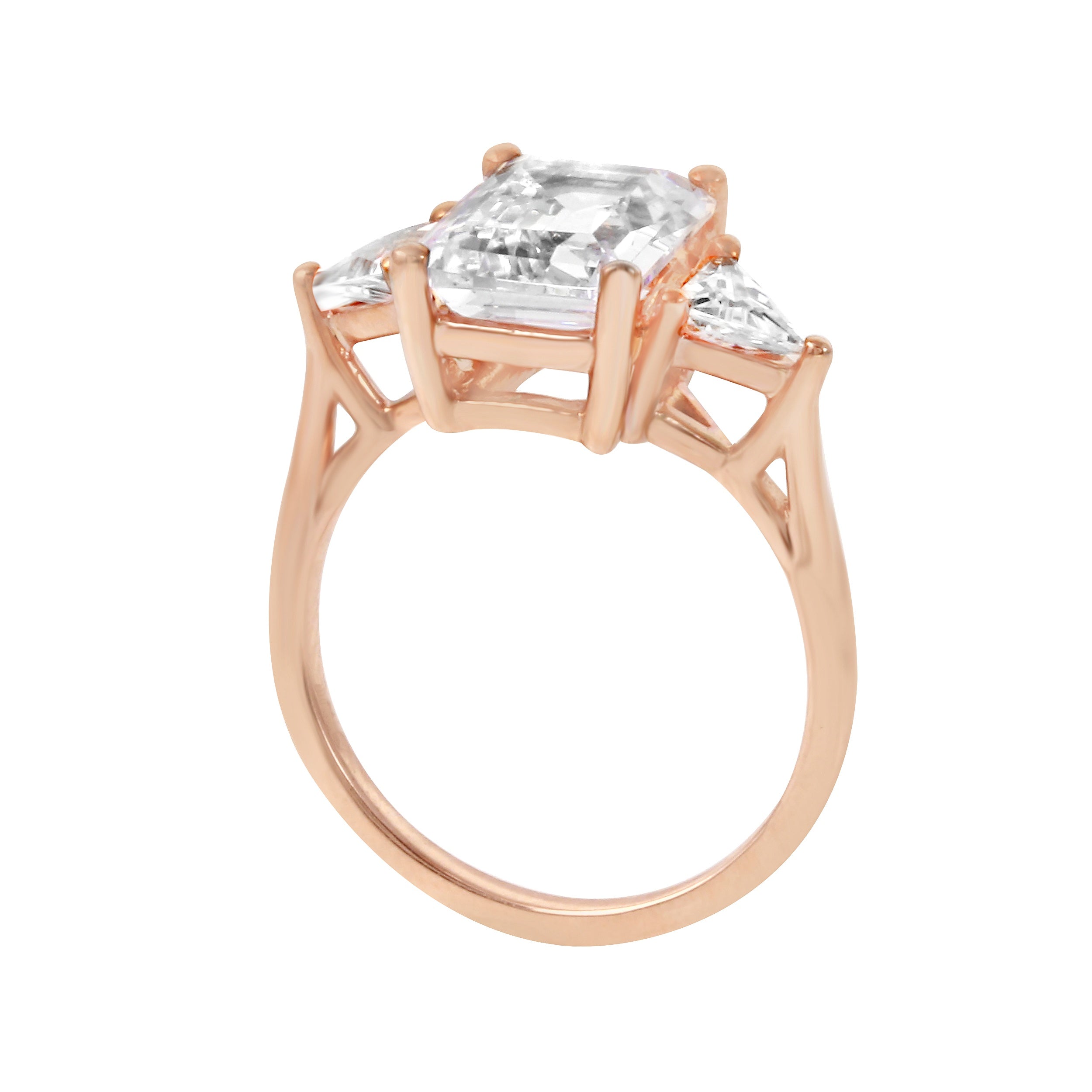 Three Stone Emerald and Trillion Cut Diamond Engagement Ring Setting-Engagement Ring-Ashley Schenkein Jewelry Design