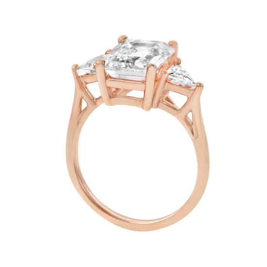 Three Stone Emerald and Trillion Cut Diamond Engagement Ring Setting-Engagement Ring-Ashley Schenkein Jewelry Design