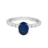 Oval Solitaire Sapphire and Diamond Pavé Band Engagement Ring Setting-Engagement Ring-Ashley Schenkein Jewelry Design