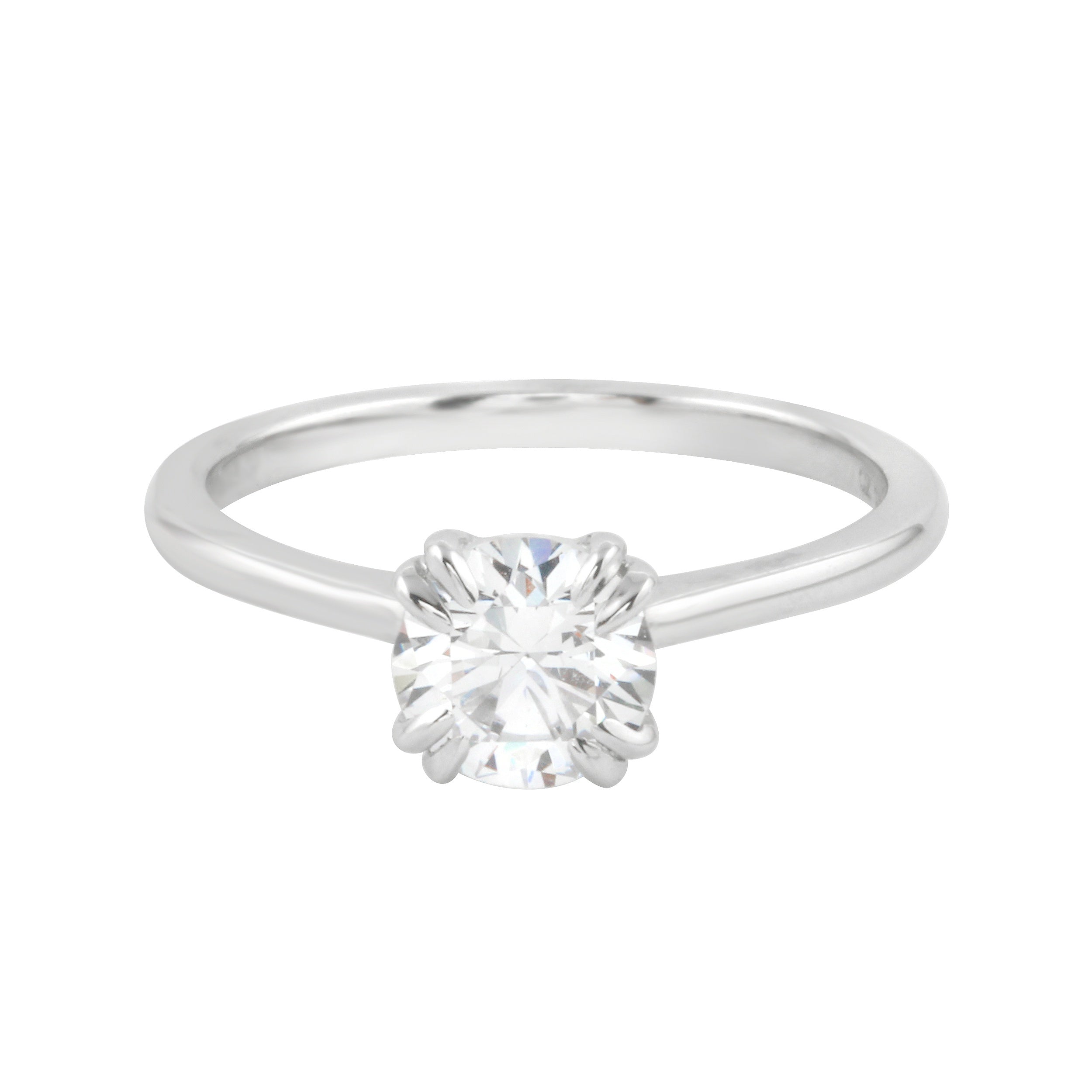 Round Diamond Solitaire Double Claw Prong Engagement Ring Setting-Engagement Ring-Ashley Schenkein Jewelry Design