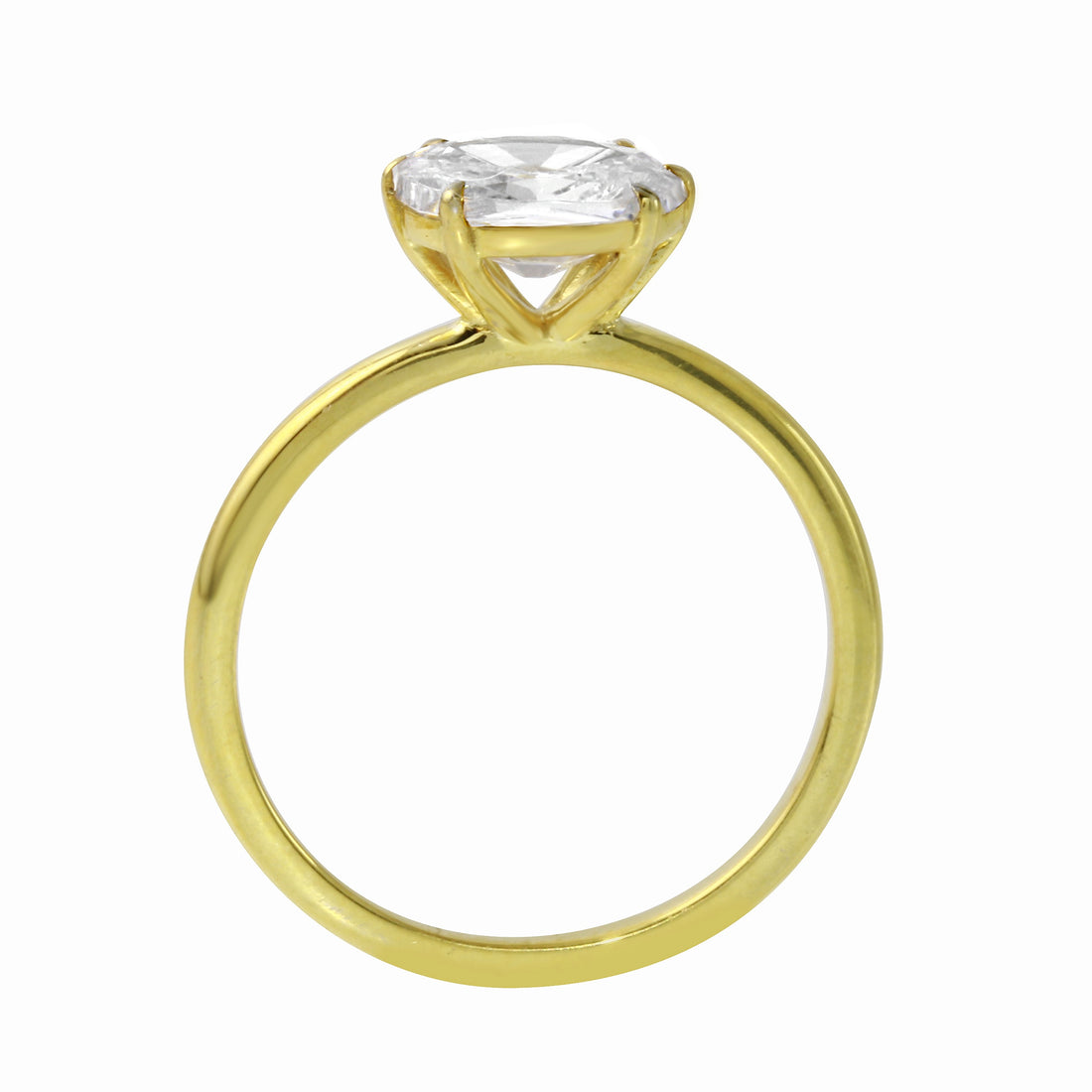 East-West Oval Diamond Six Prong Solitaire Engagement Ring Setting-Engagement Ring-Ashley Schenkein Jewelry Design