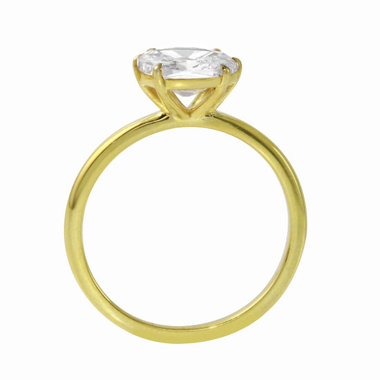 East-West Oval Diamond Six Prong Solitaire Engagement Ring Setting-Engagement Ring-Ashley Schenkein Jewelry Design