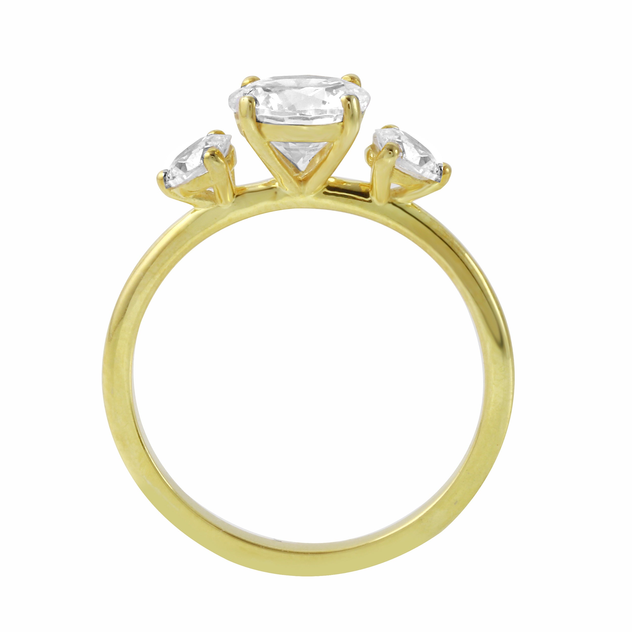 Three Stone Round Diamond Engagement Ring Setting-Engagement Ring-Ashley Schenkein Jewelry Design