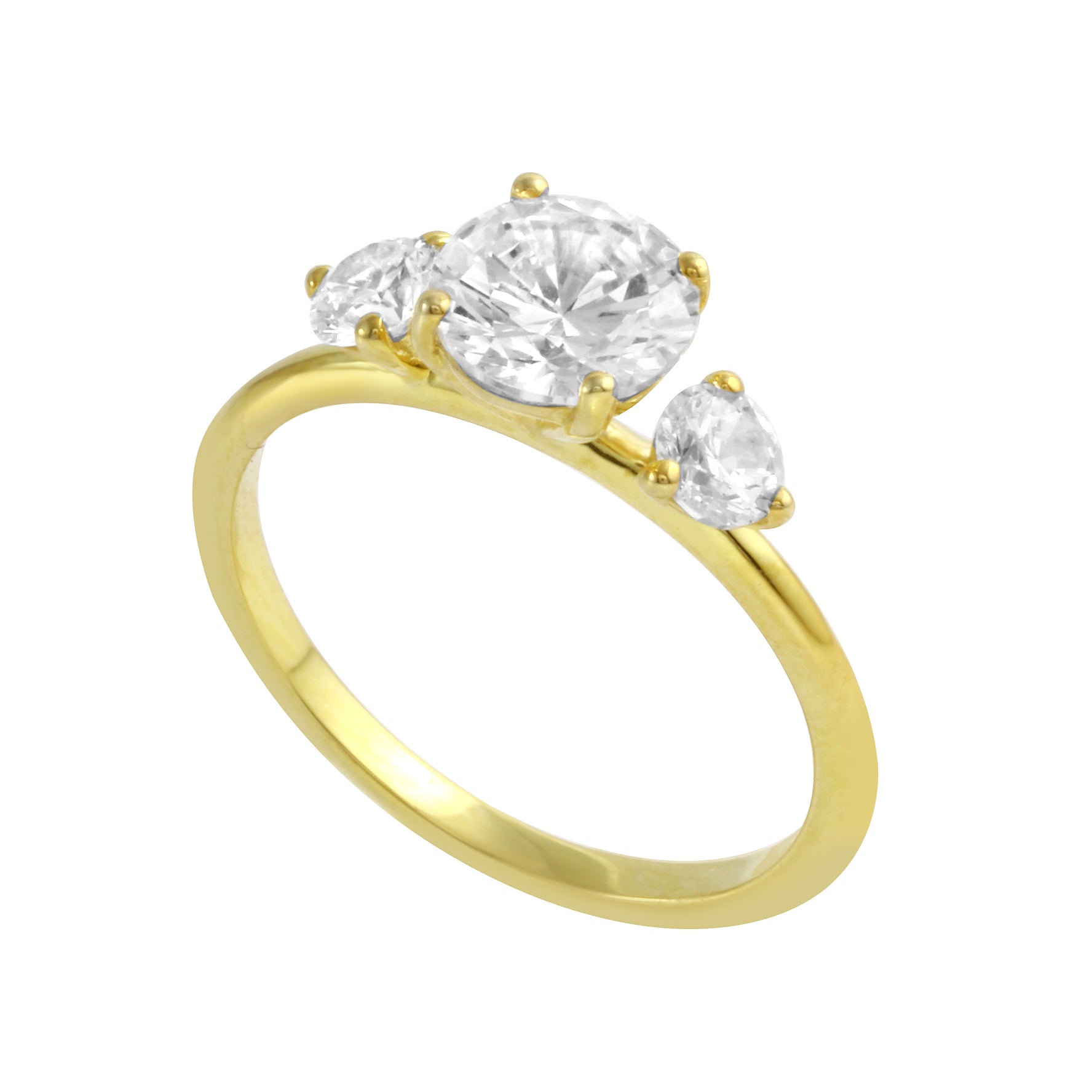 Three Stone Round Diamond Engagement Ring Setting-Engagement Ring-Ashley Schenkein Jewelry Design