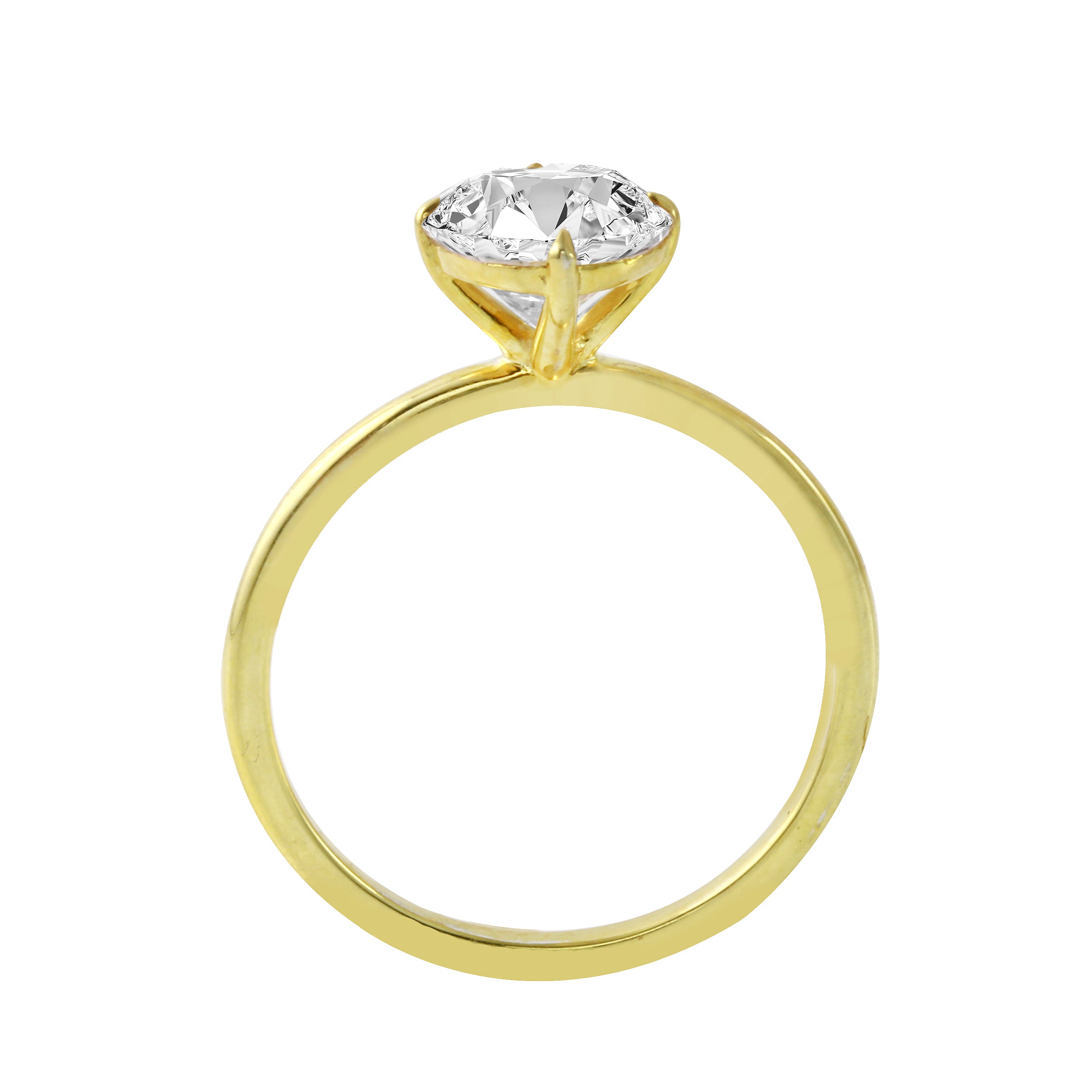 Round Diamond Four Prong Solitaire Engagement Ring Setting-Engagement Ring-Ashley Schenkein Jewelry Design