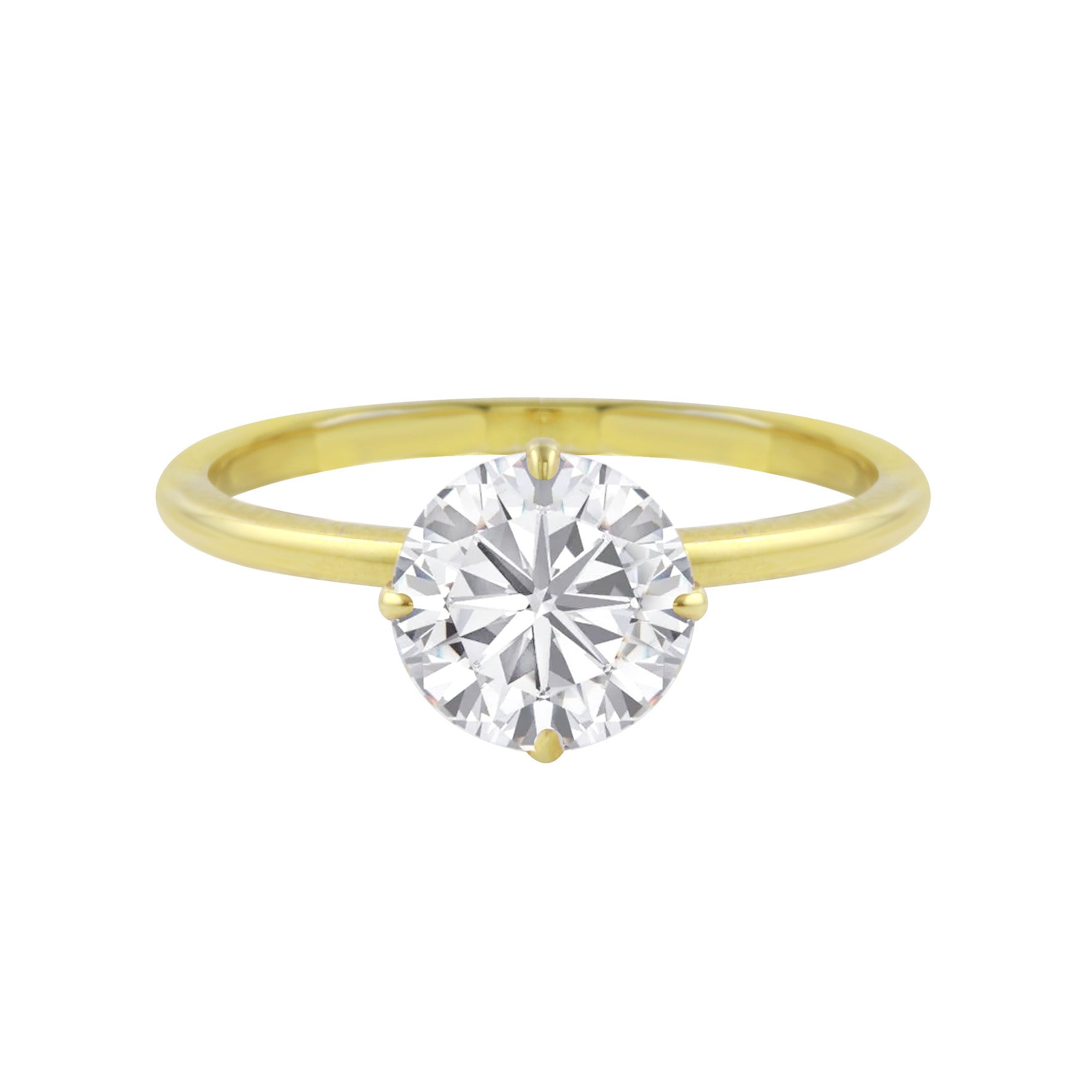 Round Diamond Four Prong Solitaire Engagement Ring Setting-Engagement Ring-Ashley Schenkein Jewelry Design