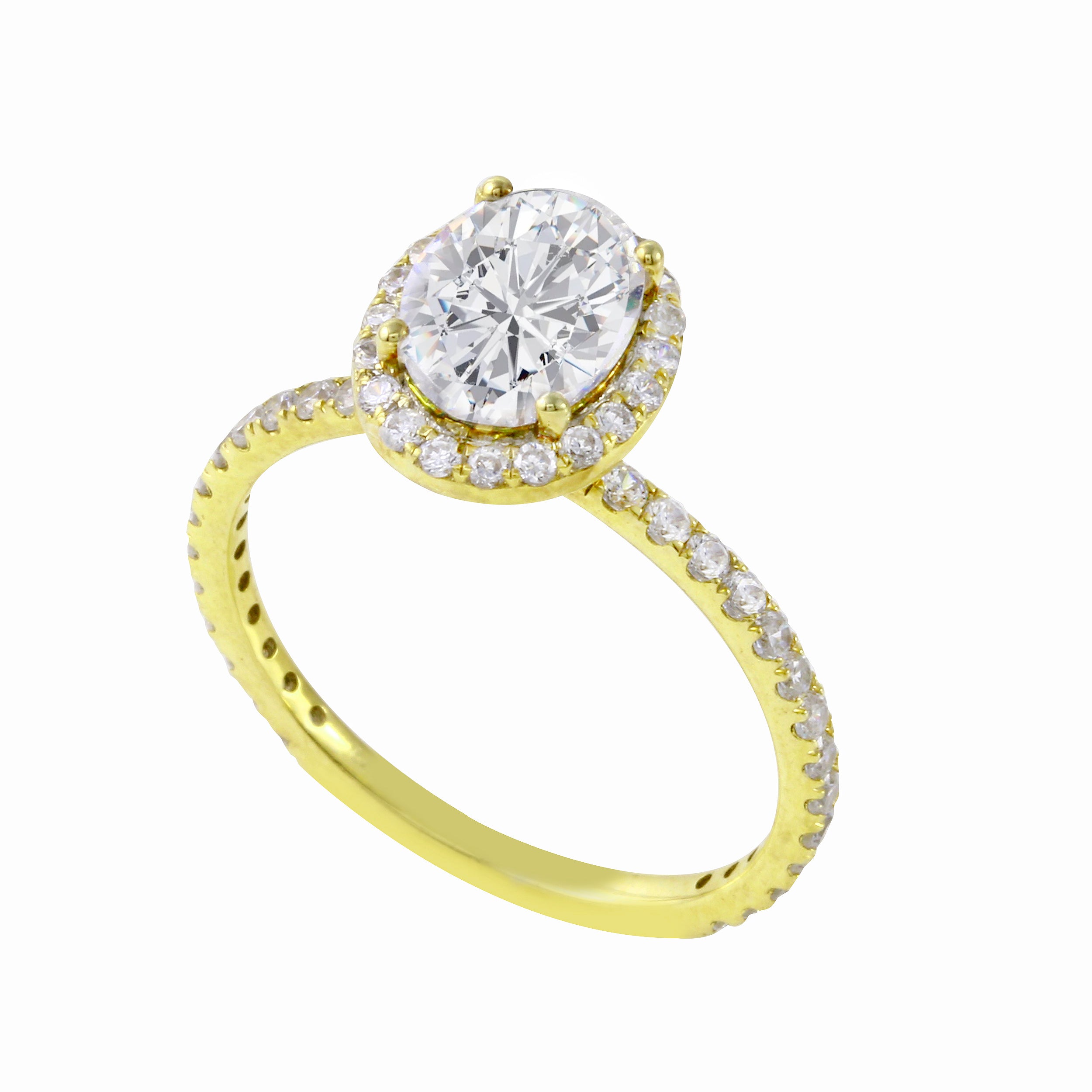 Oval-Cut Diamond Halo Pavé Band Engagement Ring Setting-Engagement Ring-Ashley Schenkein Jewelry Design
