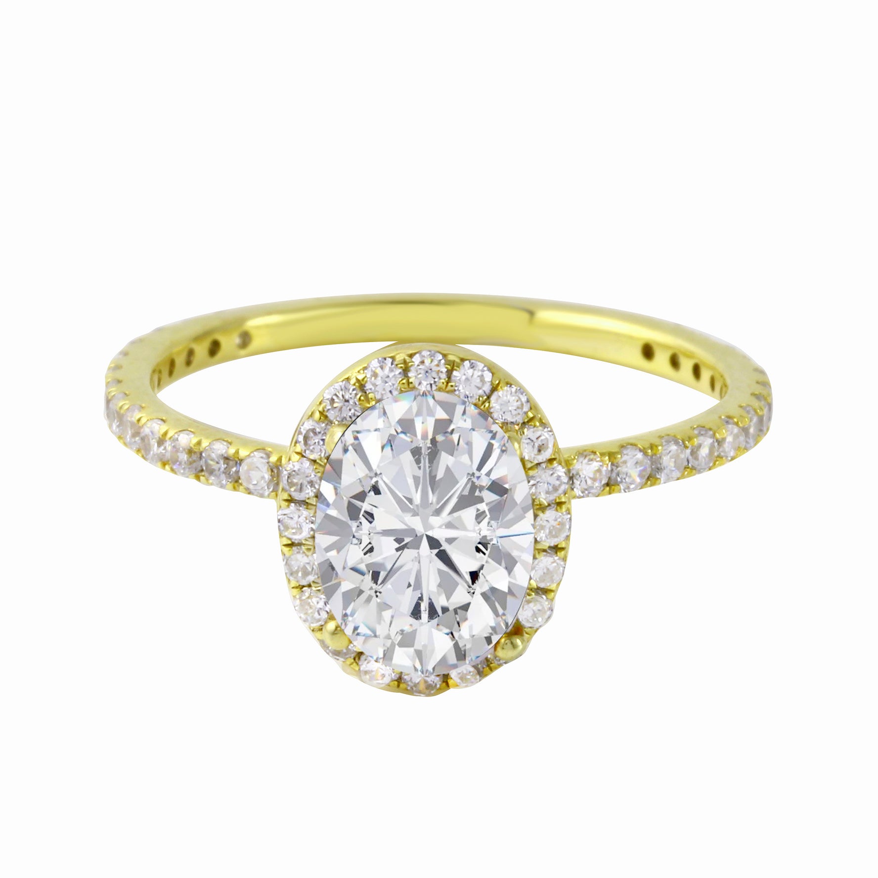 Oval-Cut Diamond Halo Pavé Band Engagement Ring Setting-Engagement Ring-Ashley Schenkein Jewelry Design