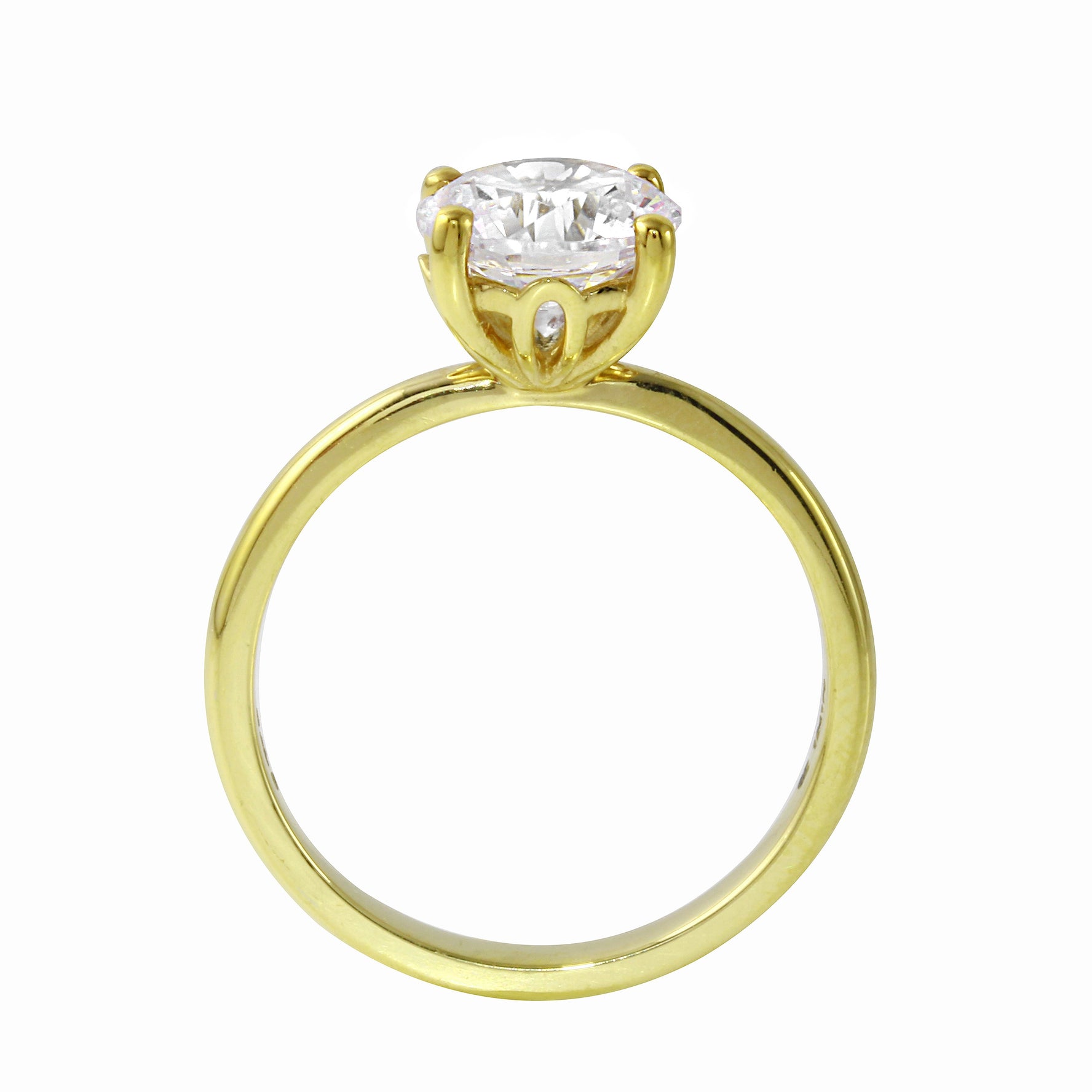 Round Brilliant-Cut Diamond Solitaire Tulip Basket Engagement Ring Setting-Engagement Ring-Ashley Schenkein Jewelry Design