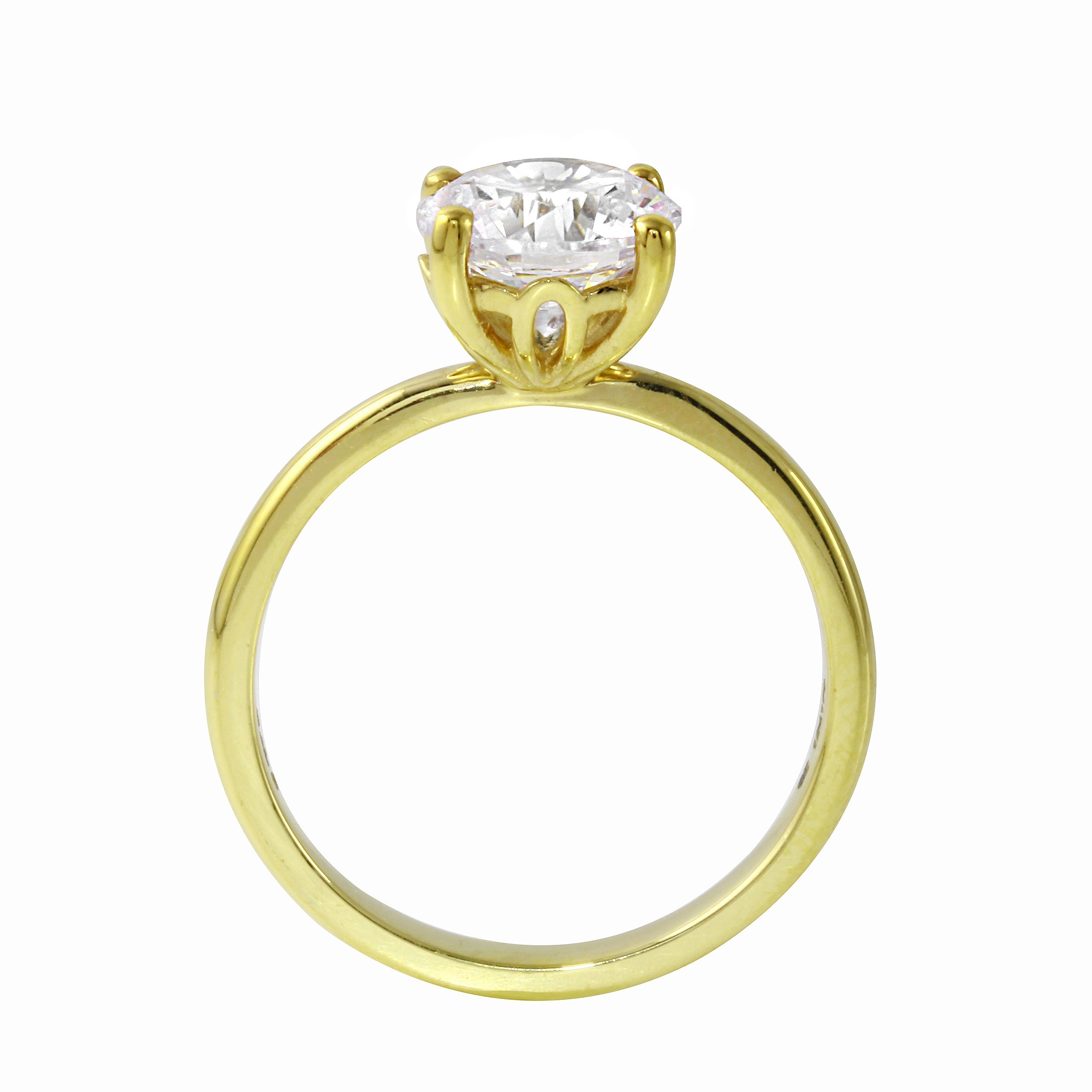 Round Brilliant-Cut Diamond Solitaire Tulip Basket Engagement Ring Setting-Engagement Ring-Ashley Schenkein Jewelry Design