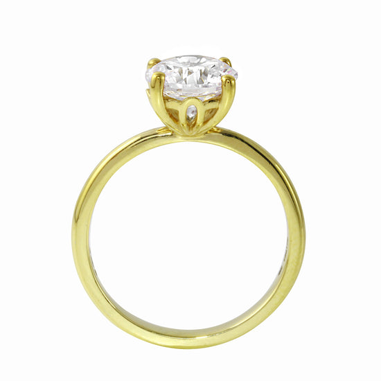 Round Brilliant-Cut Diamond Solitaire Tulip Basket Engagement Ring Setting-Engagement Ring-Ashley Schenkein Jewelry Design