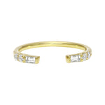 Baguette and Round Diamond Cuff Ring-Wedding Band-Ashley Schenkein Jewelry Design