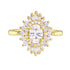 Baguette and Round Diamond Starburst Halo Engagement Ring Setting-Engagement Ring-Ashley Schenkein Jewelry Design