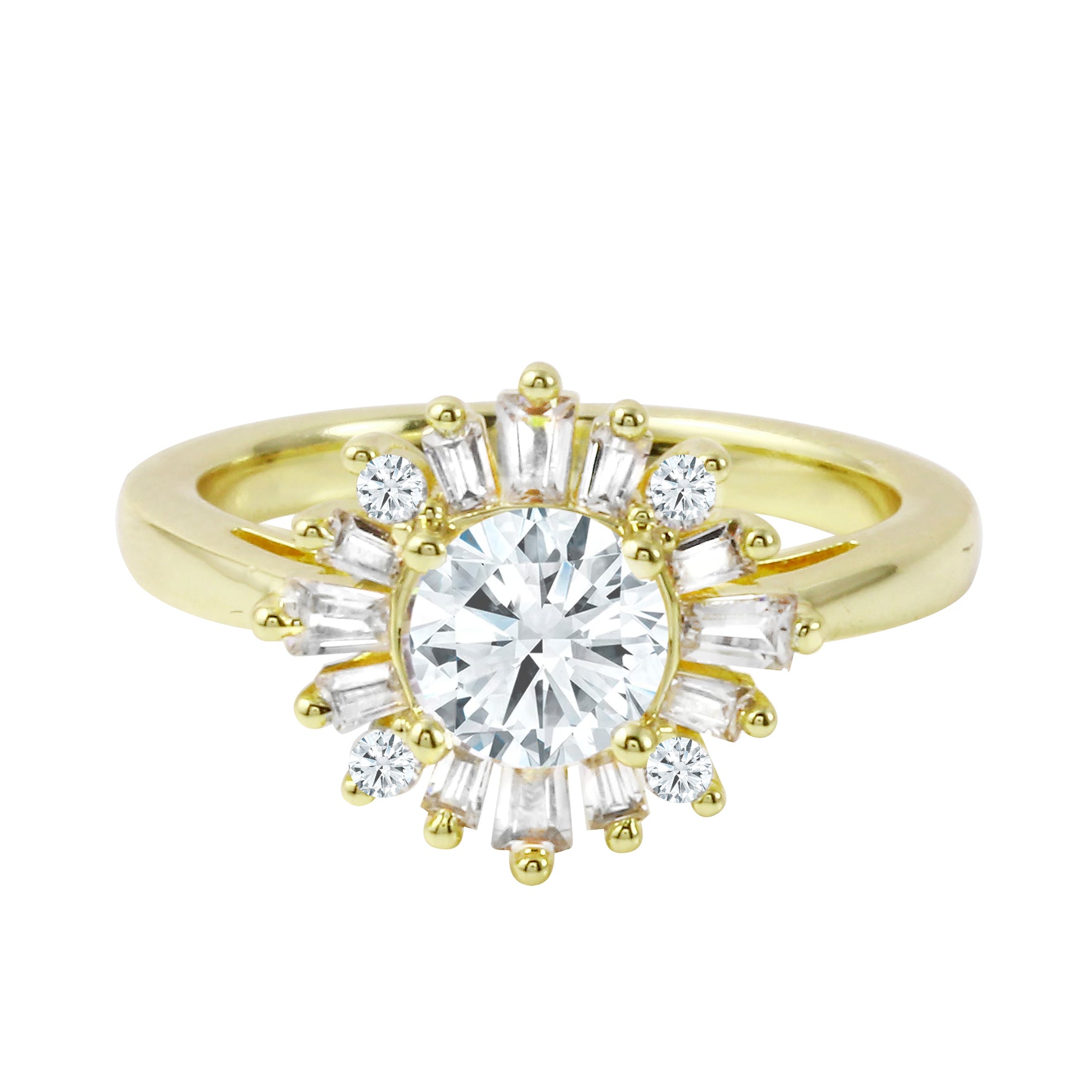Round Diamond Starburst Engagement Ring Setting-Engagement Ring-Ashley Schenkein Jewelry Design