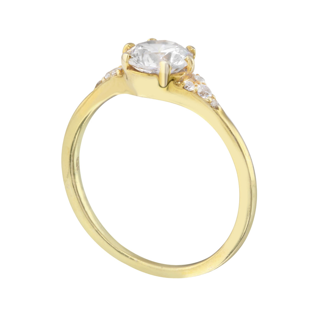 Round Diamond and Tiny Pavé Side Stones Engagement Ring Setting-Engagement Ring-Ashley Schenkein Jewelry Design