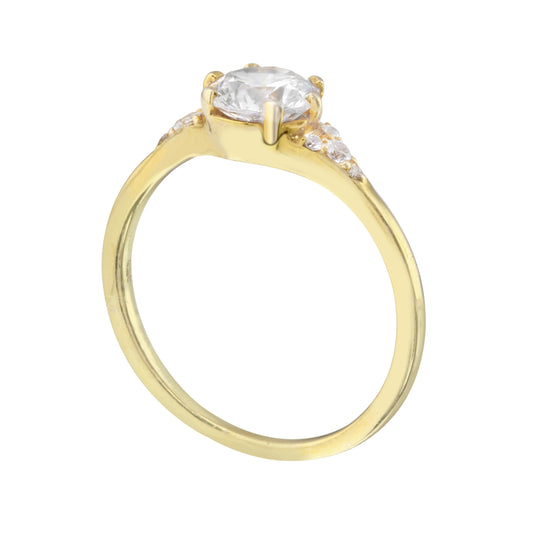 Round Diamond and Tiny Pavé Side Stones Engagement Ring Setting-Engagement Ring-Ashley Schenkein Jewelry Design