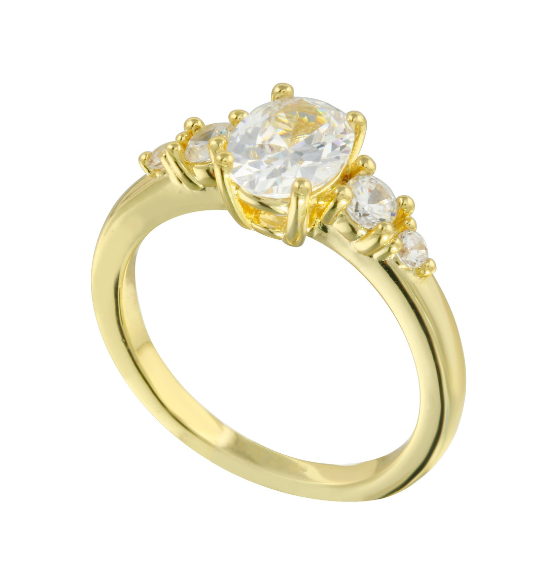 Oval and Round Diamond Five Stone Graduated Engagement Ring Setting-Engagement Ring-Ashley Schenkein Jewelry Design