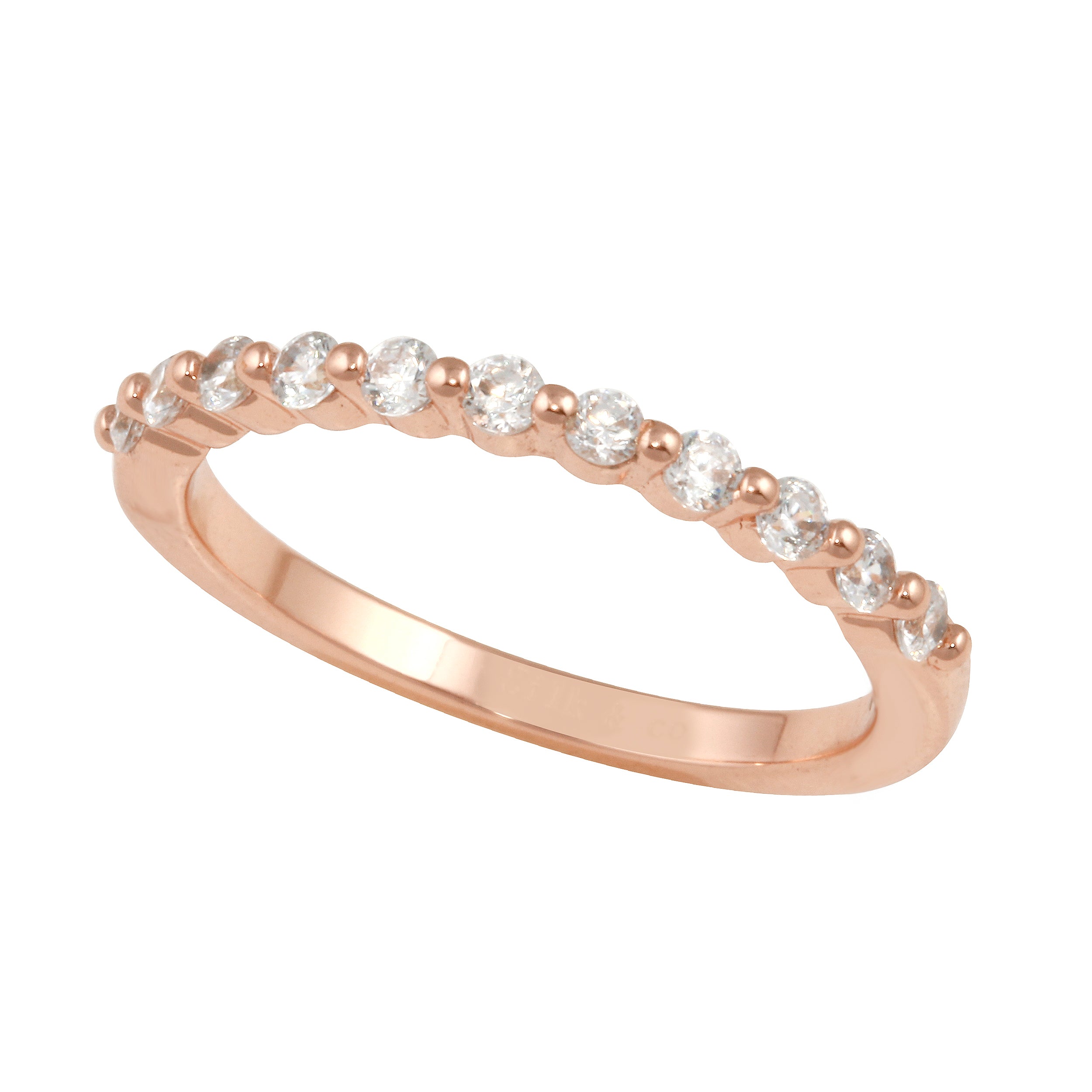 Shared Prong Diamond Half Eternity Wedding Band-Wedding Band-Ashley Schenkein Jewelry Design
