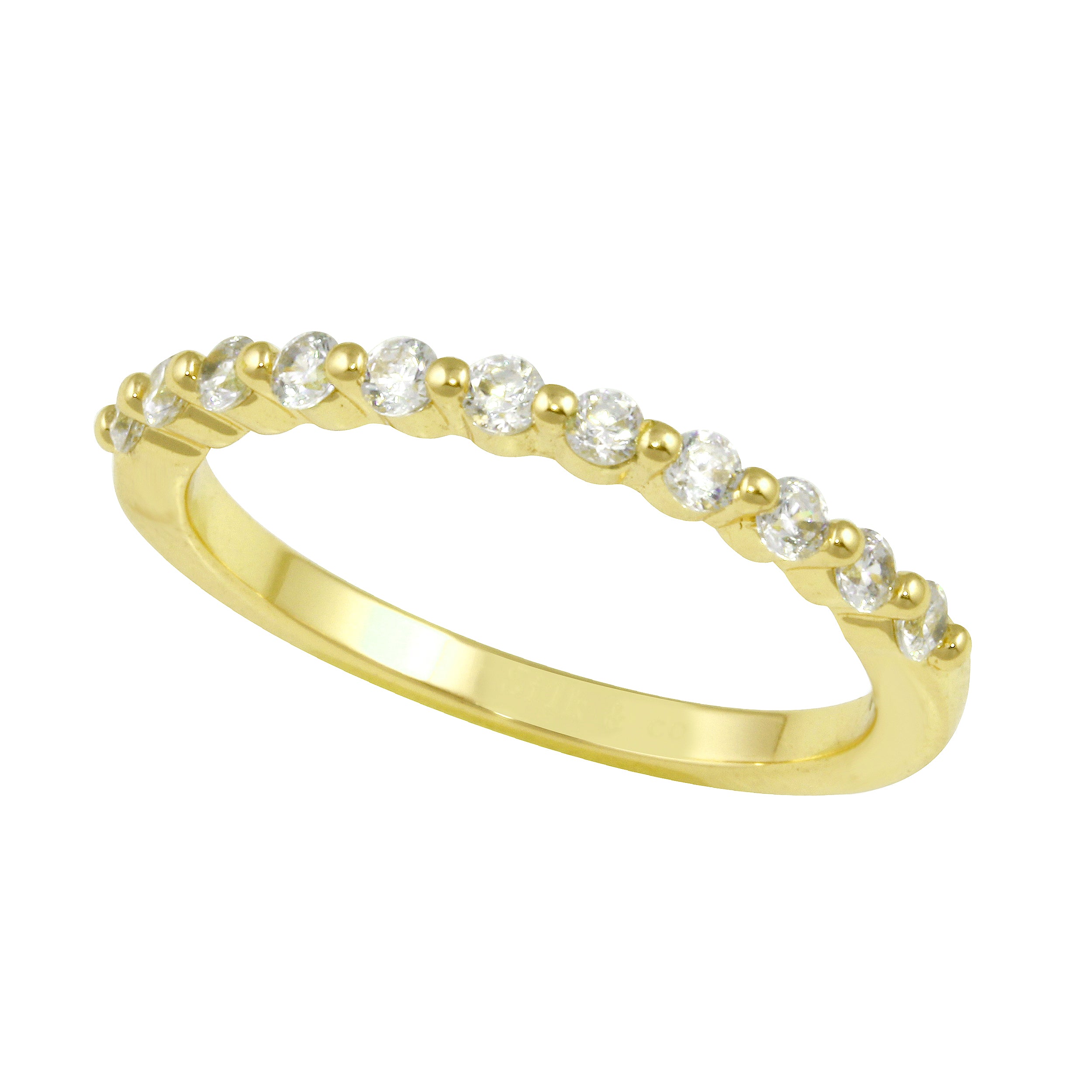 Shared Prong Diamond Half Eternity Wedding Band-Wedding Band-Ashley Schenkein Jewelry Design