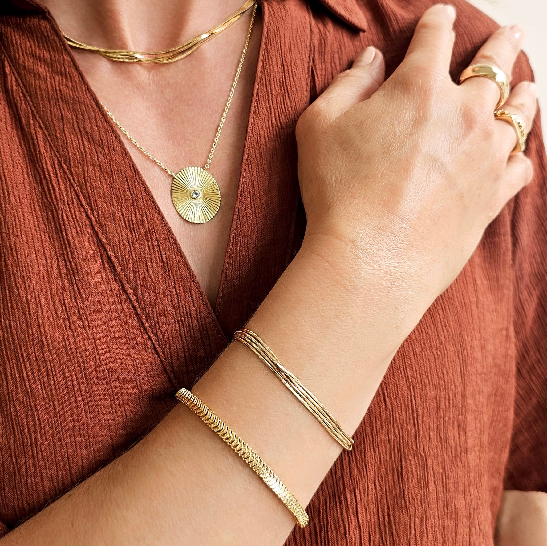 Chevron Herringbone Bracelet-Bracelets-Ashley Schenkein Jewelry Design