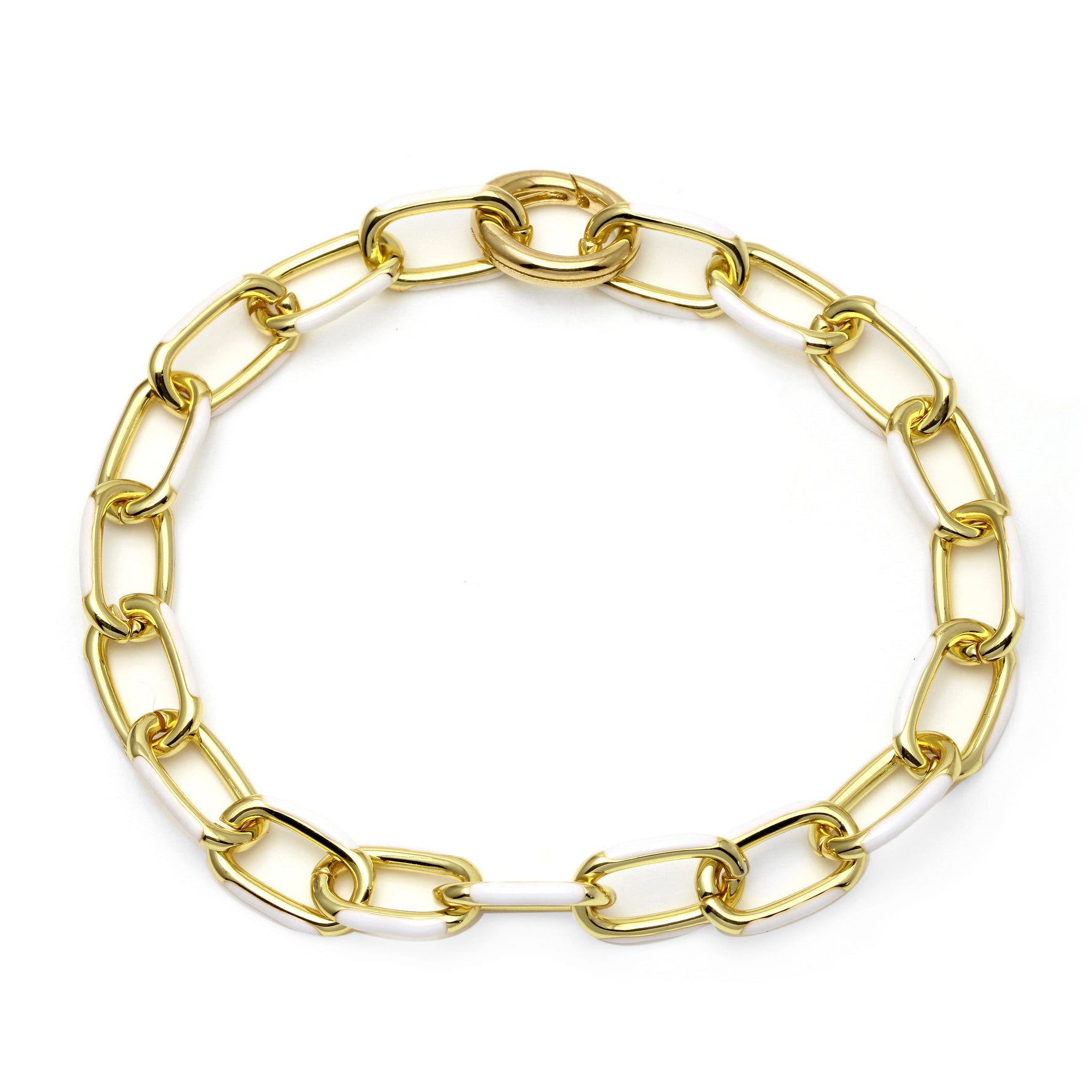 Enamel Paperclip Link Bracelet-Bracelets-Ashley Schenkein Jewelry Design