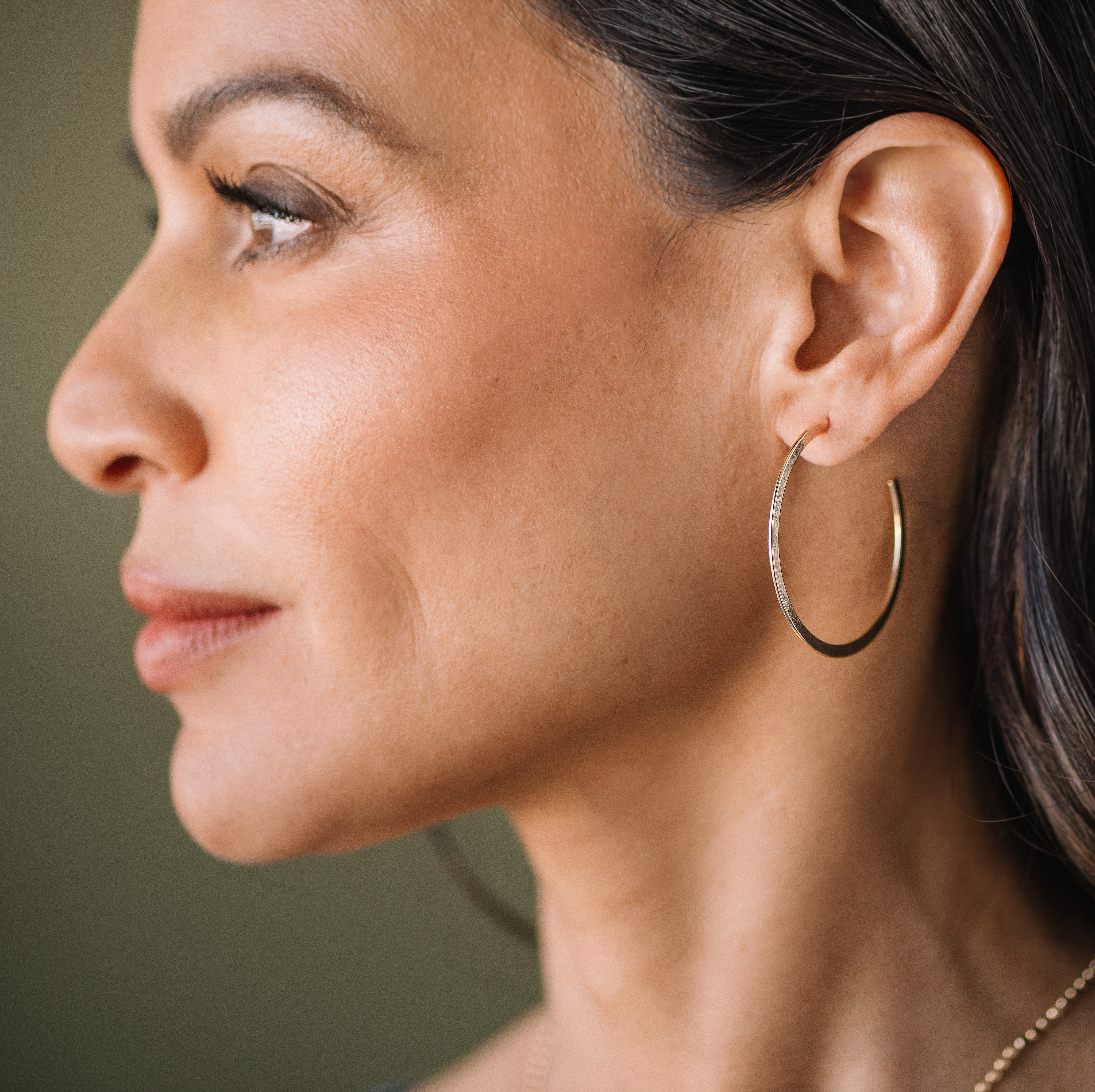 Flat Hoop Earrings-Earrings-Ashley Schenkein Jewelry Design
