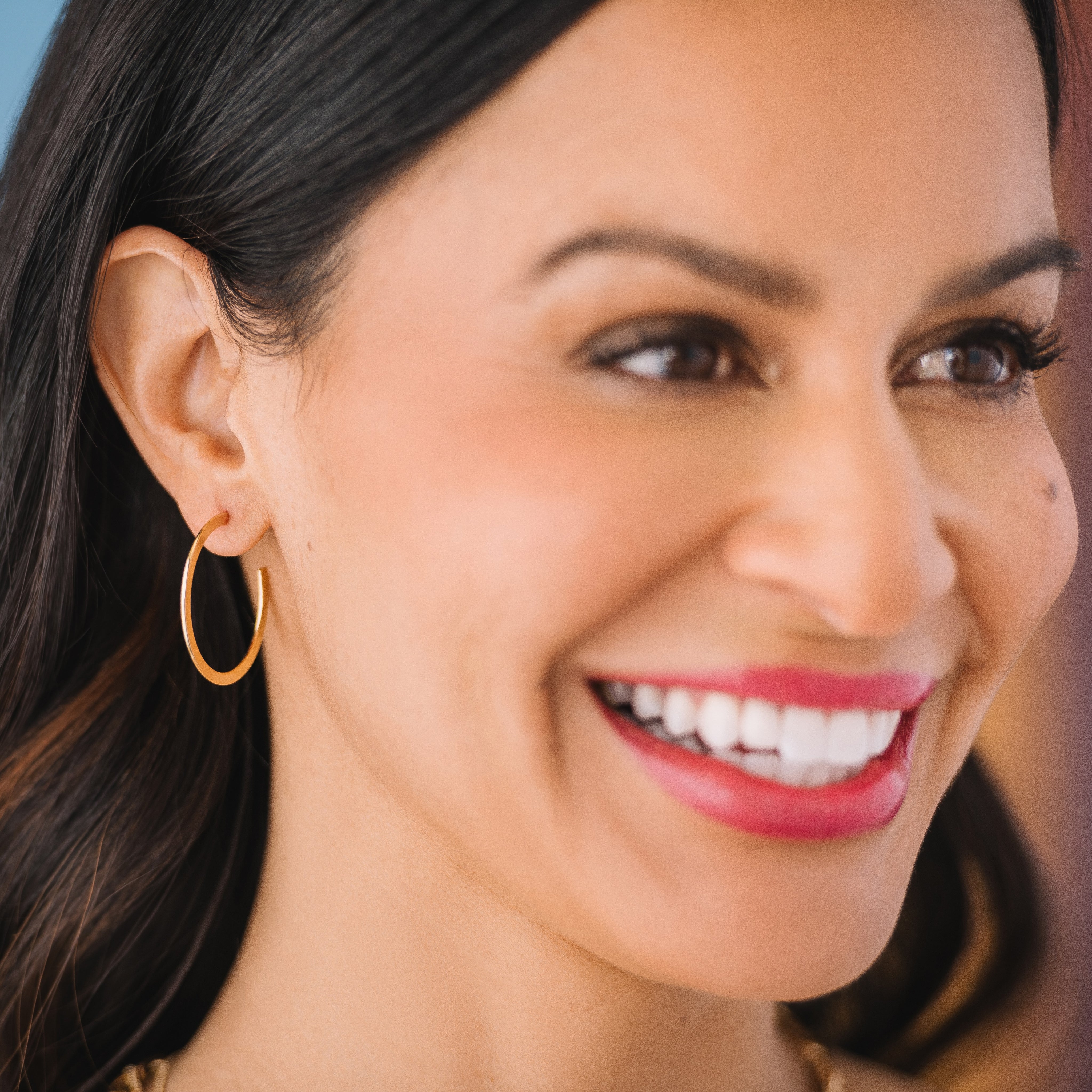 Flat Hoop Earrings-Earrings-Ashley Schenkein Jewelry Design