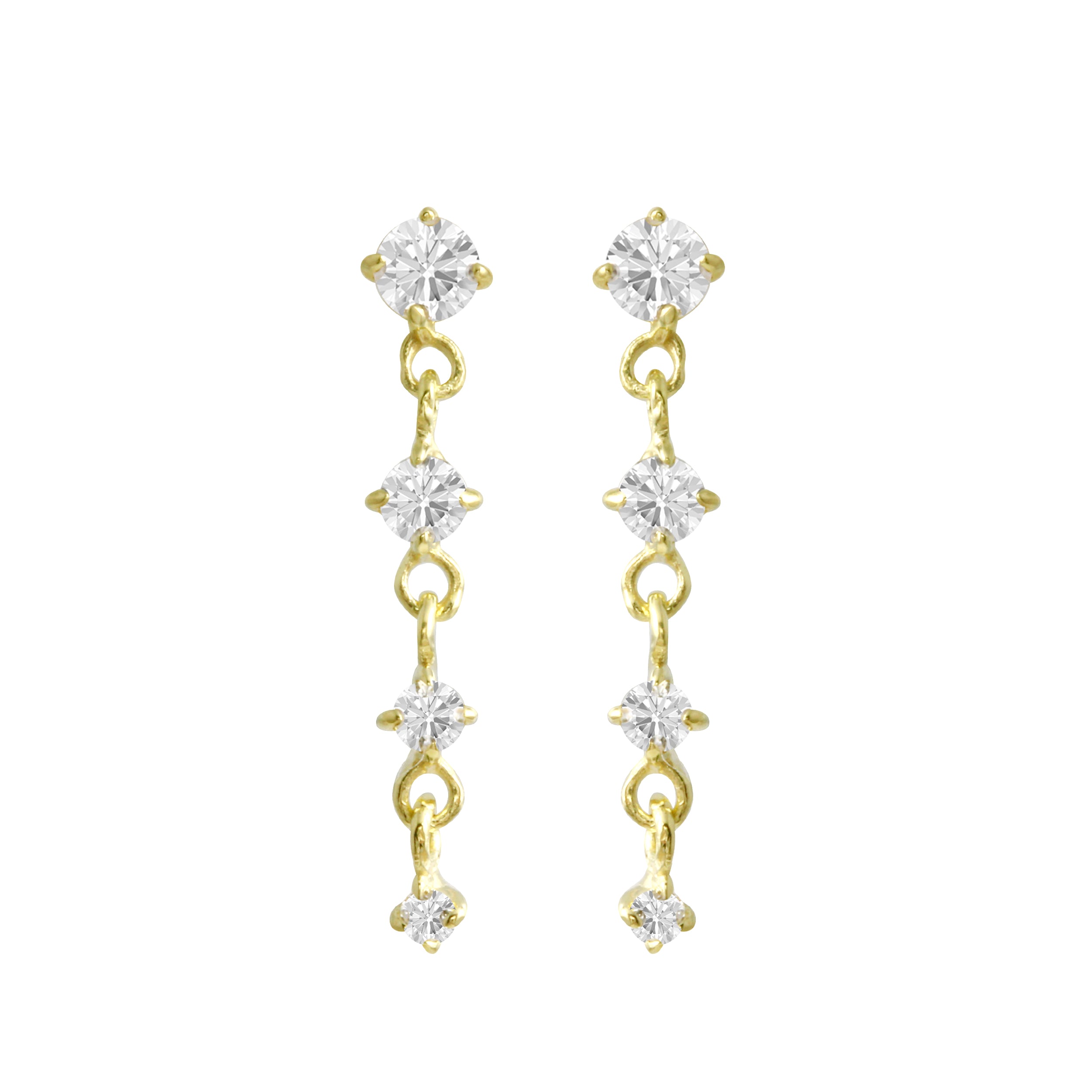 Claw Prong Set Gemstone Drop Earrings-Earrings-Ashley Schenkein Jewelry Design