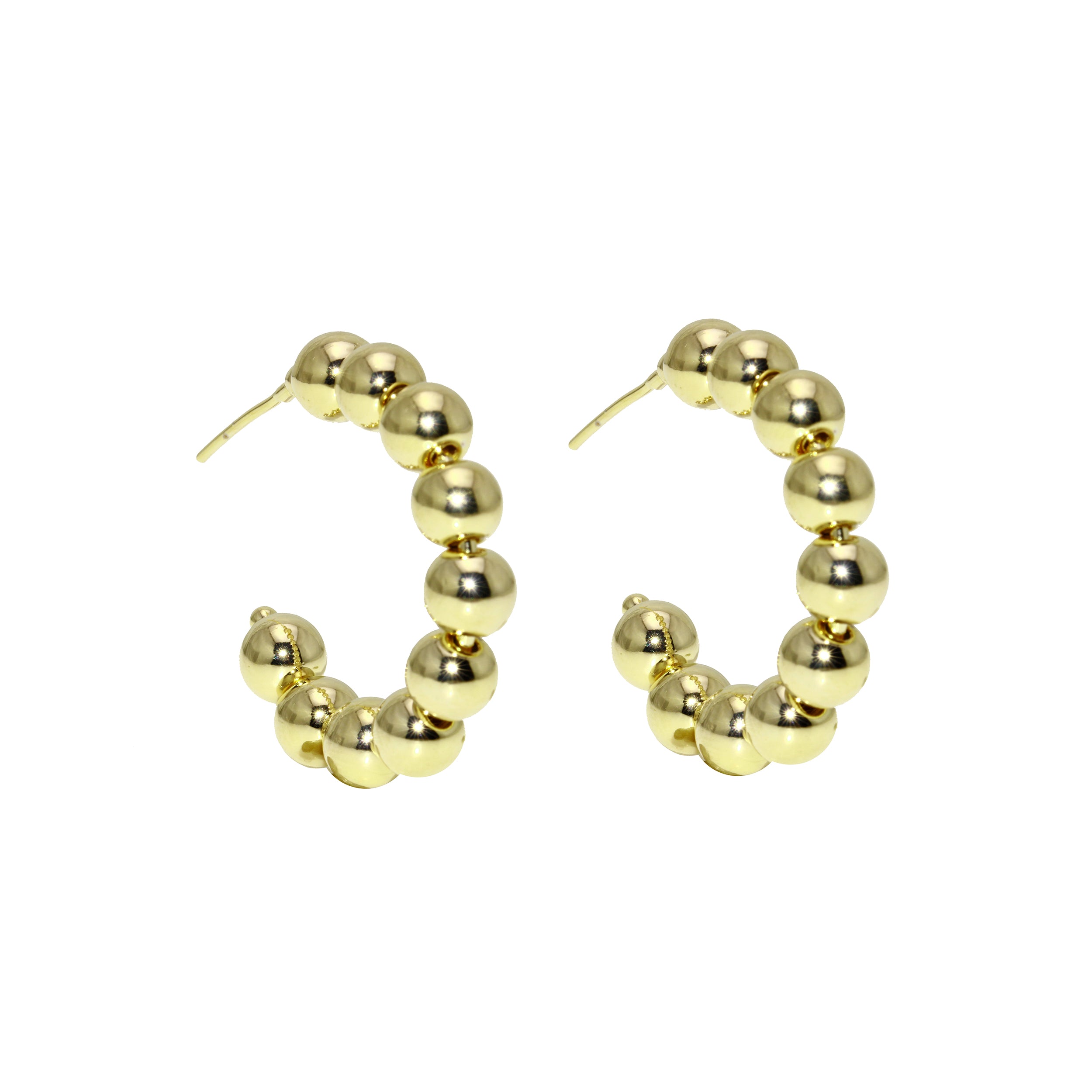 Gold-filled Ball Hoop Earrings-Earrings-Ashley Schenkein Jewelry Design