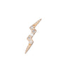 Diamond Yellow Gold Lightning Bolt SINGLE Stud Earring, 14k-Earrings-Ashley Schenkein Jewelry Design