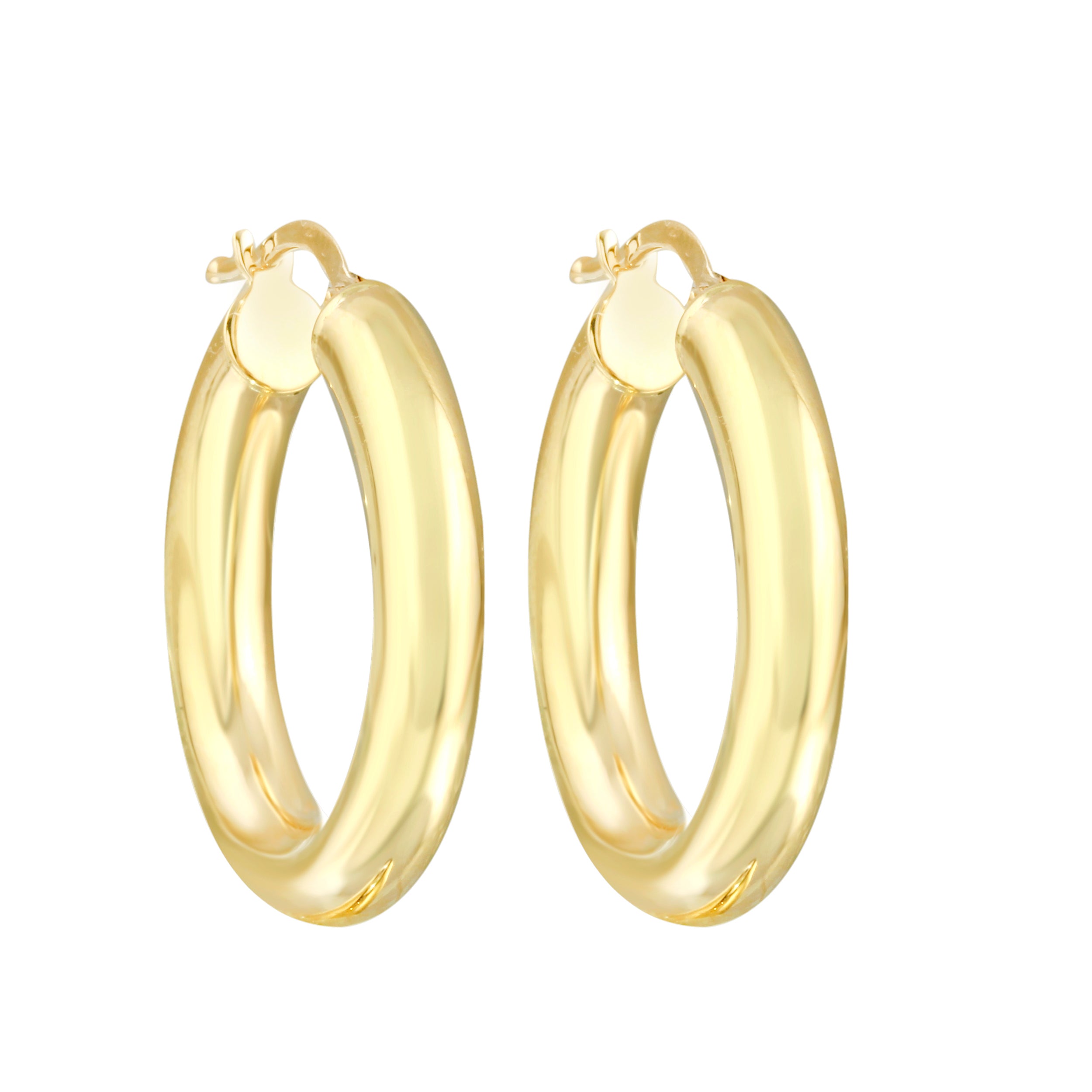 14k Gold Small Thick Hoop Earrings, 14k-Earrings-Ashley Schenkein Jewelry Design