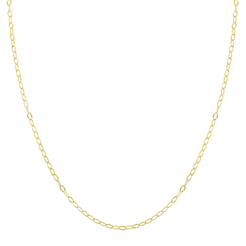 Diamond Cut Oval Cable Chain Necklace, 14k-Necklace-Ashley Schenkein Jewelry Design