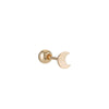 Solid Gold Moon Stud Single Earring, 14k-Earrings-Ashley Schenkein Jewelry Design