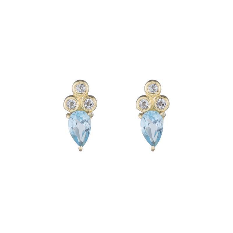 Greece Pear Gemstone Studs-Earrings-Ashley Schenkein Jewelry Design