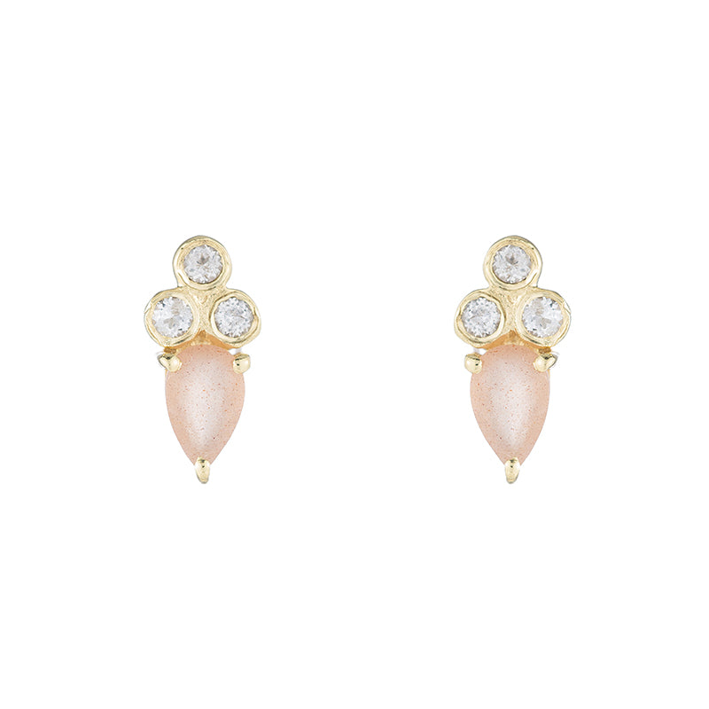 Greece Pear Gemstone Studs-Earrings-Ashley Schenkein Jewelry Design