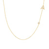 Diamond Pavé Initial and Bezel Personalized Necklace-Ashley Schenkein Jewelry Design