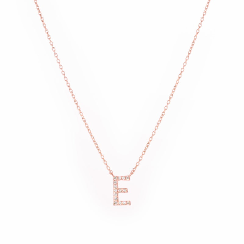 Diamond Pavé Initial Necklace-Necklaces-Ashley Schenkein Jewelry Design