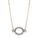 Diamond Open Oval Necklace-Necklace-Ashley Schenkein Jewelry Design