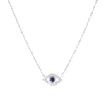 Diamond and Sapphire Evil Eye Necklace, 14ky-Necklace-Ashley Schenkein Jewelry Design
