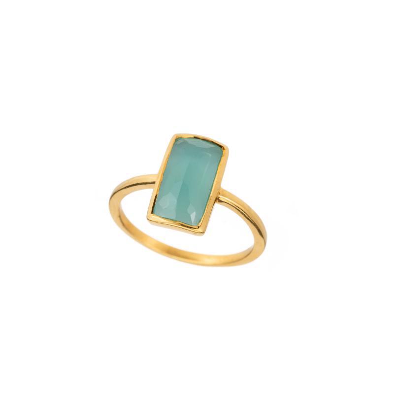Vertical Rectangle Gemstone Ring - Main Image