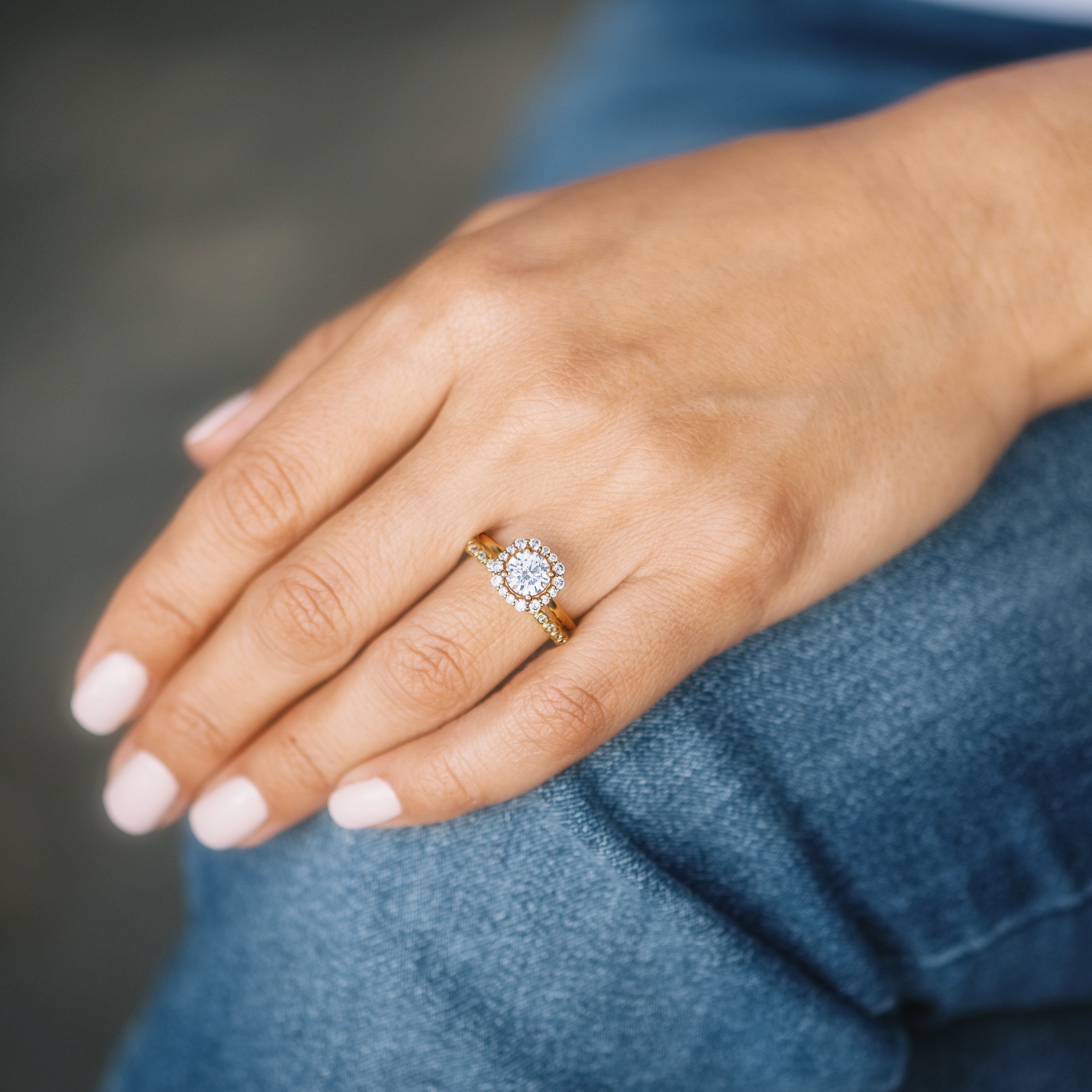 Octagon Halo Round Diamond Engagement Ring Setting-Engagement Ring-Ashley Schenkein Jewelry Design
