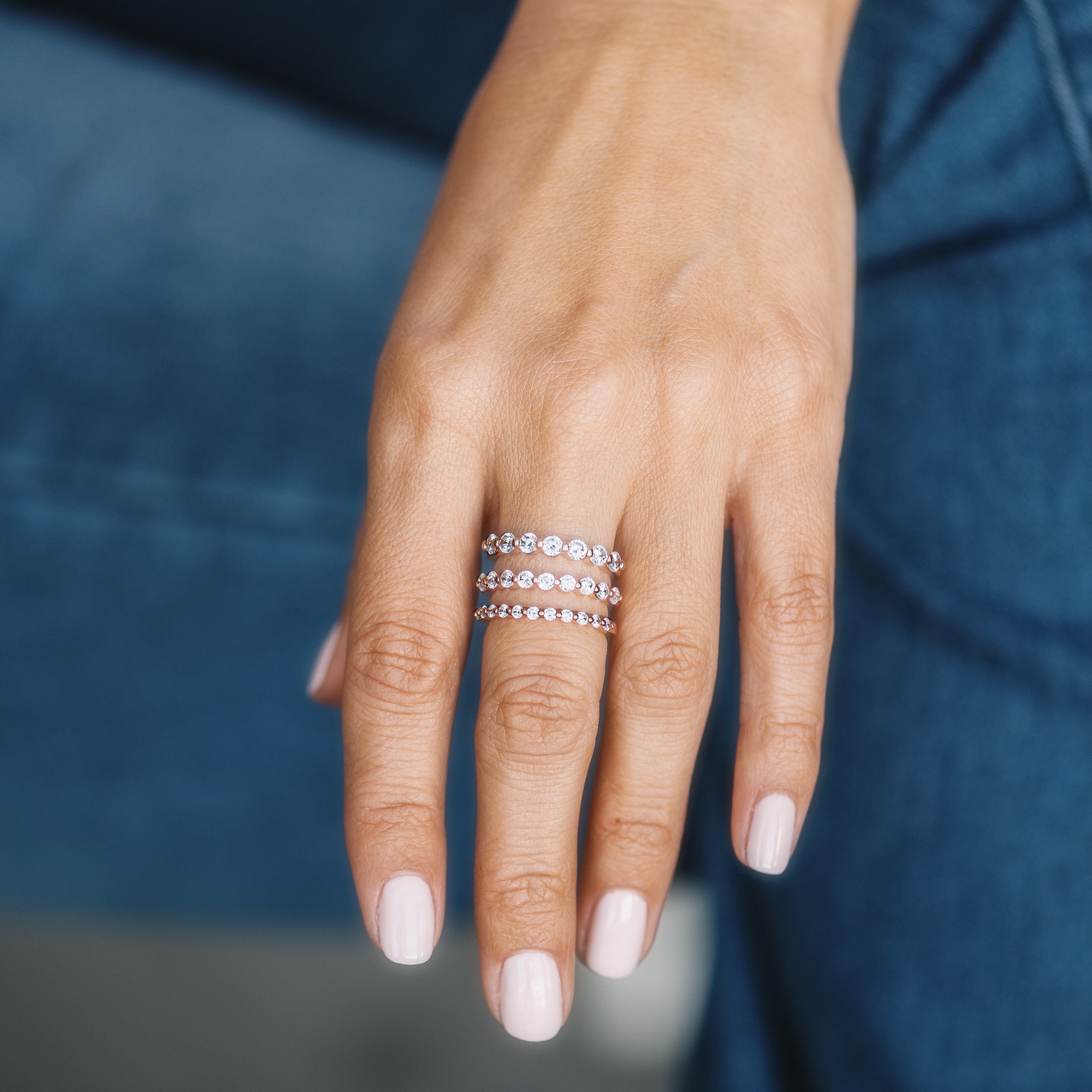 Shared Prong Diamond Half Eternity Wedding Band-Wedding Band-Ashley Schenkein Jewelry Design