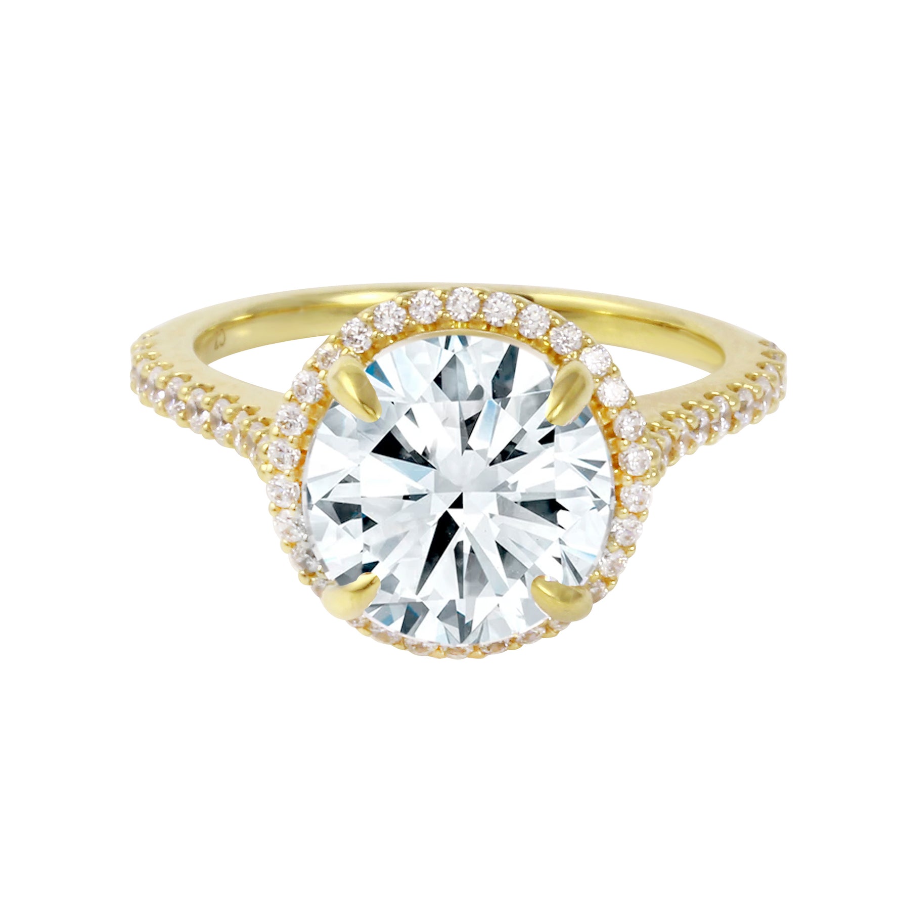 Round Brilliant Diamond Halo Engagement Ring Setting-Engagement Ring-Ashley Schenkein Jewelry Design