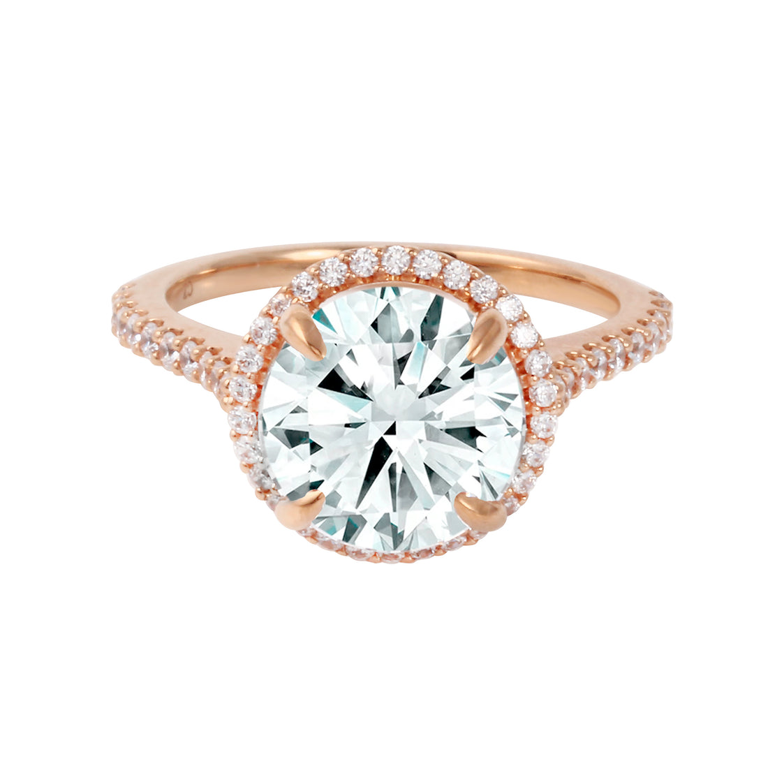 Round Brilliant Diamond Halo Engagement Ring Setting-Engagement Ring-Ashley Schenkein Jewelry Design