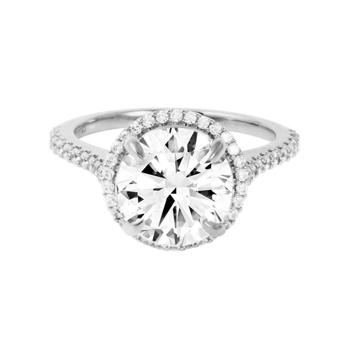 Round Brilliant Diamond Halo Engagement Ring Setting-Engagement Ring-Ashley Schenkein Jewelry Design