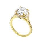Round Brilliant Diamond Halo Engagement Ring-Engagement Ring-Ashley Schenkein Jewelry Design