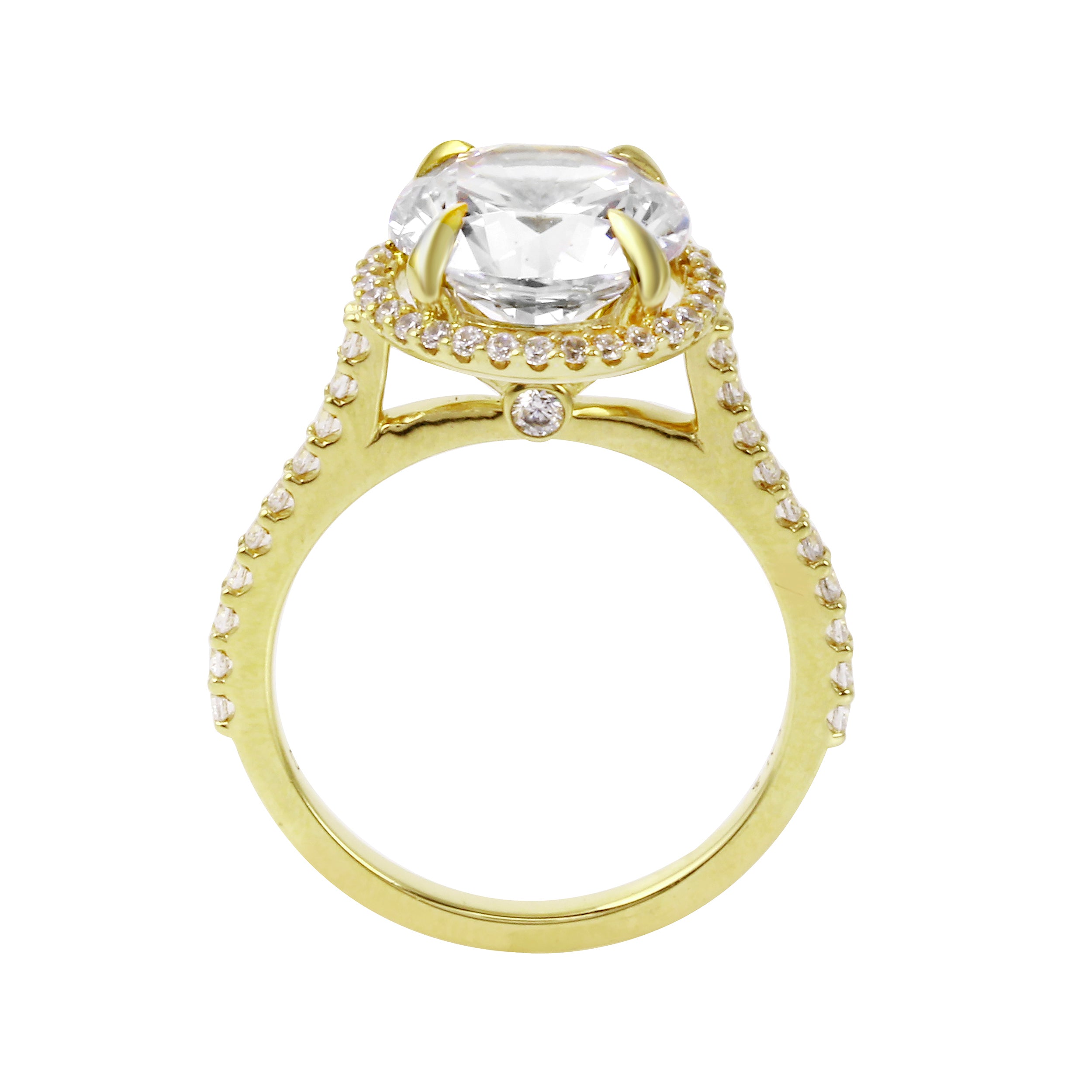 Round Brilliant Diamond Halo Engagement Ring Setting-Engagement Ring-Ashley Schenkein Jewelry Design