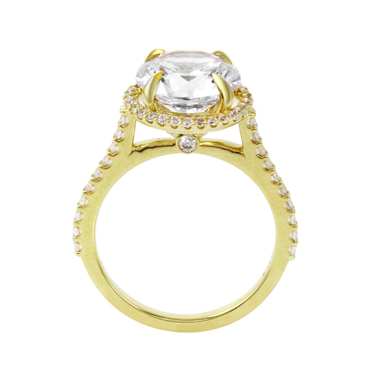 Round Brilliant Diamond Halo Engagement Ring Setting-Engagement Ring-Ashley Schenkein Jewelry Design
